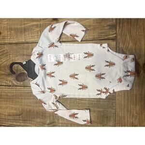New Old Navy Baby Long Sleeve Bodysuit with Deer Print 6-12 Months Boys girls